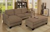 Jancis Sectional Sofa CM6451 in Brown Flannelette Fabric