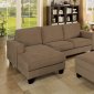 Jancis Sectional Sofa CM6451 in Brown Flannelette Fabric