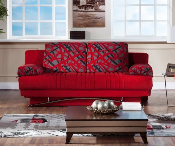 Fantasy Story Red Sofa Bed in Fabric by Istikbal [IKSB-Fantasy Story Red]