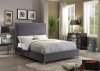 Hampton Upholstered Bed in Grey Velvet Fabric w/Options