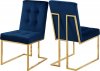 Pierre Dining Chair 714 Set of 2 Navy Velvet Fabric by Meridian