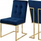 Pierre Dining Chair 714 Set of 2 Navy Velvet Fabric by Meridian