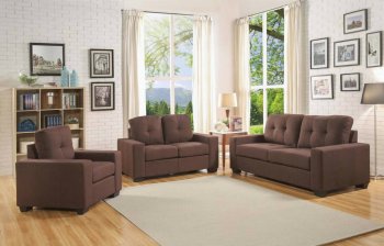 Platinum III 52935 Sofa & Loveseat in Chocolate Fabric by Acme [AMS-52935 Platinum III]