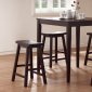 Black Finish Contemporary Counter Height 5Pc Dinette Set