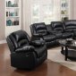 9241 Reclining Sectional Sofa in Black Bonded Leather w/Options