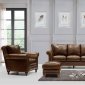 Butler Sofa & Loveseat Set in Brown Leather Italia w/Options