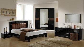 Moon Black & Bronze 5Pc Bedroom Set by VIG w/Options [VGBS-Moon Bronze]