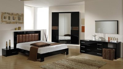 Moon Black & Bronze 5Pc Bedroom Set by VIG w/Options