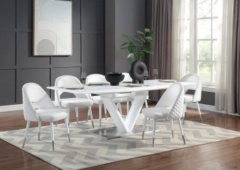 Gallegos Dining Table DN01947 in White by Acme w/Options [AMDS-DN01947 Gallegos]