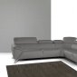 Tesla Sectional Sofa in Grey Premium Leather by J&M