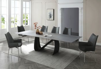 9087 Dining Table Dark Gray by ESF w/Optional 1218 Chairs [EFDS-9087-Dark Gray 1218-DG]