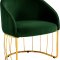 Gio Accent Chair 586 Set of 2 in Green Velvet by Meridian