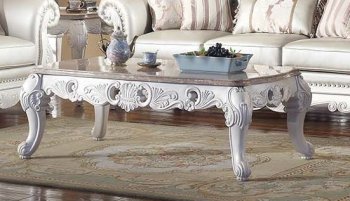 Gloria Traditional Coffee Table in White w/Options [ADCT-Gloria]