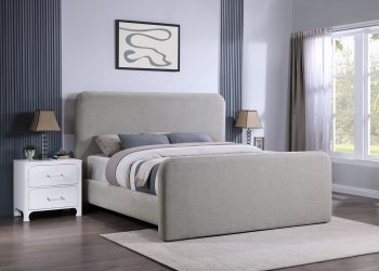 Wren Upholstered Bed 302052 in Gray Fabric by Coaster [CRB-302052 Wren]