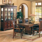 3635 Formal Dining Room in Cherry by Coaster w/Leather Seats