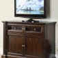 Rich Brown Finish Modern TV Stand w/Hidden Slide Out End Units