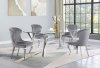 Alaia Dining Set 5Pc 190711 in Chrome by Coaster w/Gray Chairs