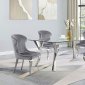 Alaia Dining Set 5Pc 190711 in Chrome by Coaster w/Gray Chairs