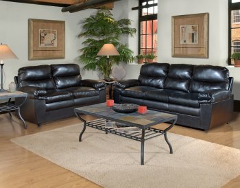 1010 Sofa in Black Bonded Leather w/Options [EGS-1010]