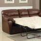 Brown Bonded Leather Match Modern Sofa w/Queen Size Sleeper