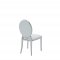 151 Dining Table by ESF w/Glass Top & Optional 110 White Chairs