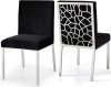 Opal Dining Chair 736 Set of 2 Black Velvet Fabric by Meridian