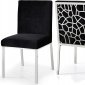 Opal Dining Chair 736 Set of 2 Black Velvet Fabric by Meridian