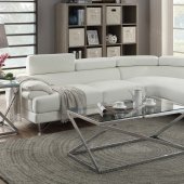 F7320 Sectional Sofa by Boss in Off-White Leatherette