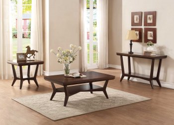 Frieda Coffee Table 3Pc Set in Cherry by Homelegance [HECT-3579 Frieda]