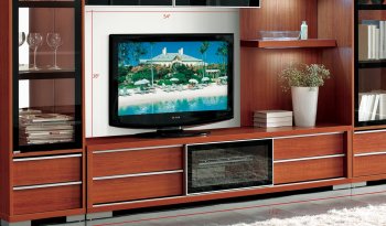 AV280-81 TV Stand in Cherry Matte by Pantek w/Optional Items [PKTV-AV280C-81 Cherry]