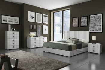 Mika Premium Bedroom in White Laquer by J&M [JMBS-Mika]