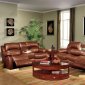 Brown Bonded Leather Contemporary Reclining Livng Room Sofa