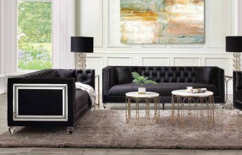 Heibero Sofa 56995 in Black Velvet by Acme w/Options [AMS-56995 Heibero]