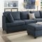 F6989 Sectional Sofa in Dark Blue Fabric by Boss