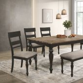 Bridget Dining Set 5Pc 108221 in Brown & Charcoal by Coaster