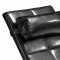 Black Leatherette Modern Chaise Lounger with Head Cushion