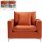 Naomi Sofa 633 in Cognac Velvet Fabric by Meridian w/Options