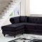 Sabrina Sectional Sofa 667 in Black Velvet Fabric by Meridian