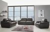 Brown Leather Modern Sofa & Loveseat Set w/Options