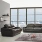 Brown Leather Modern Sofa & Loveseat Set w/Options