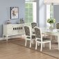 F2474 7Pc Dining Set in Ivory & Silver by Poundex w/Options