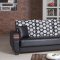 Euro Moda Sofa Bed in Black Leatherette by Casamode w/Options