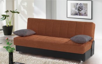 Leon Sofa Bed Convertible in Brown Microfiber by Rain [RNSB-Leon Brown]