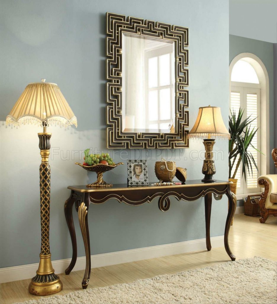 Shiloh Console Table & Mirror 97229 in Bronze & Black by Acme