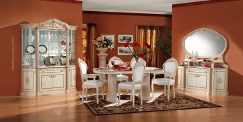 Rosella Ivory Lacquer Finish Royal Classic Dining Room by ESF [EFDS-Rosella-Comp1]