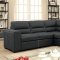 Nellie Sectional Sofa CM6517 in Graphite Faux Nubuck Fabric