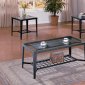 Set of Contemporary Coffee & End Tables W/Slat Base Shelf