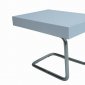 White Finish Modern End Table w/Metal Base