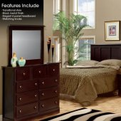 Black Merlot Finish Transitional Bedroom w/Optional Casegoods