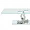 151 Coffee Table by ESF w/Clear Glass Top & Stainless Steel Base